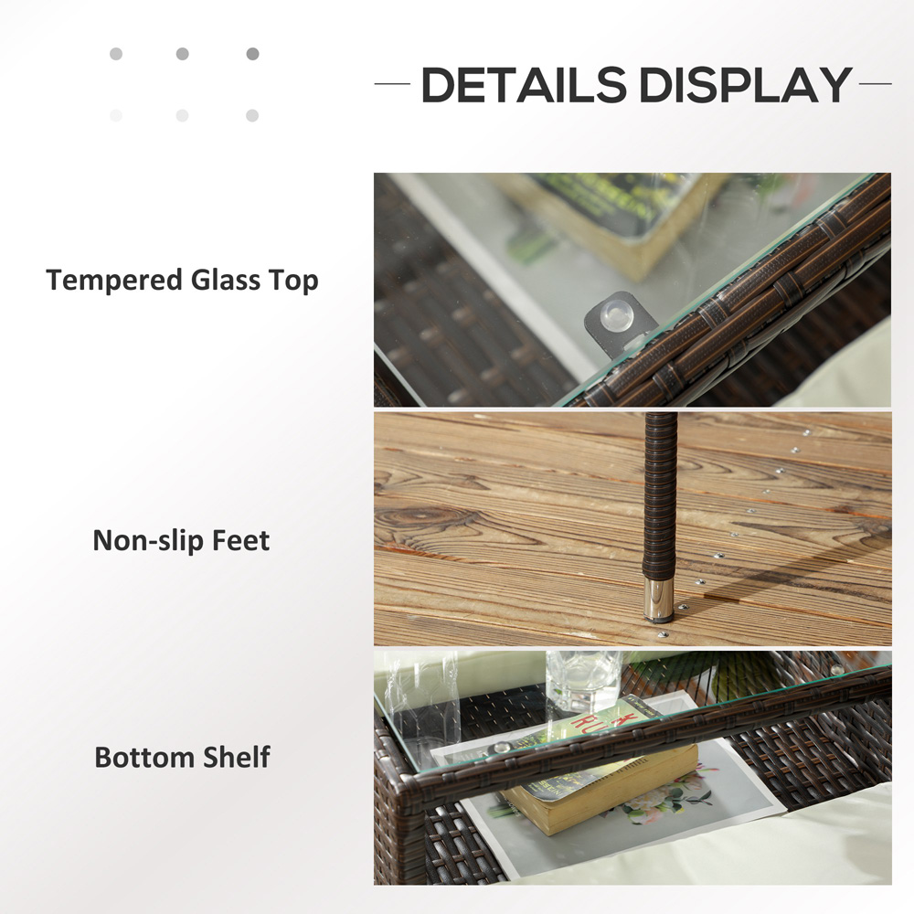 Outsunny 2 Seater Brown Rattan Companion Seat Image 6