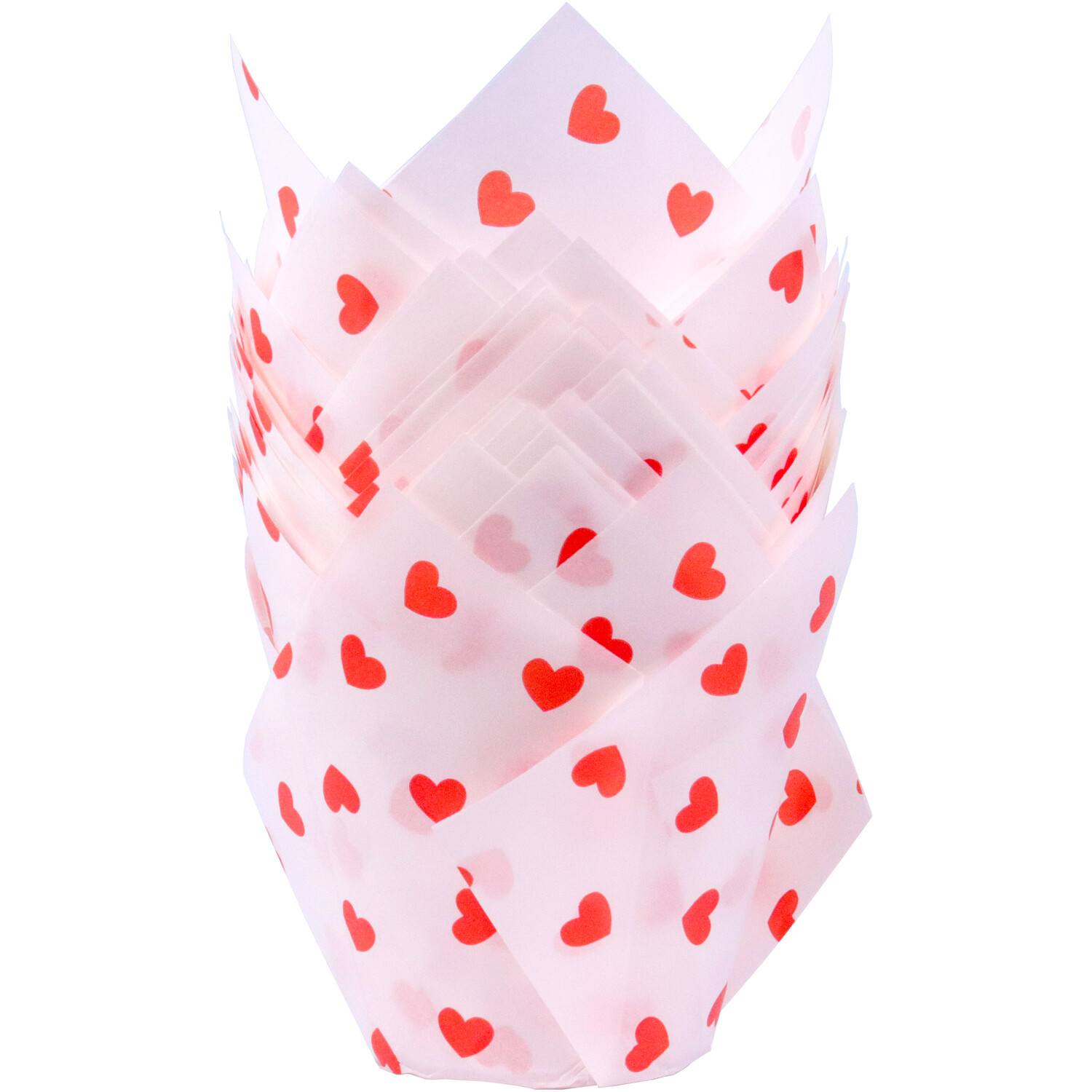 Pack of 24 Love Heart Tulip Shaped Muffin Cases Image 6
