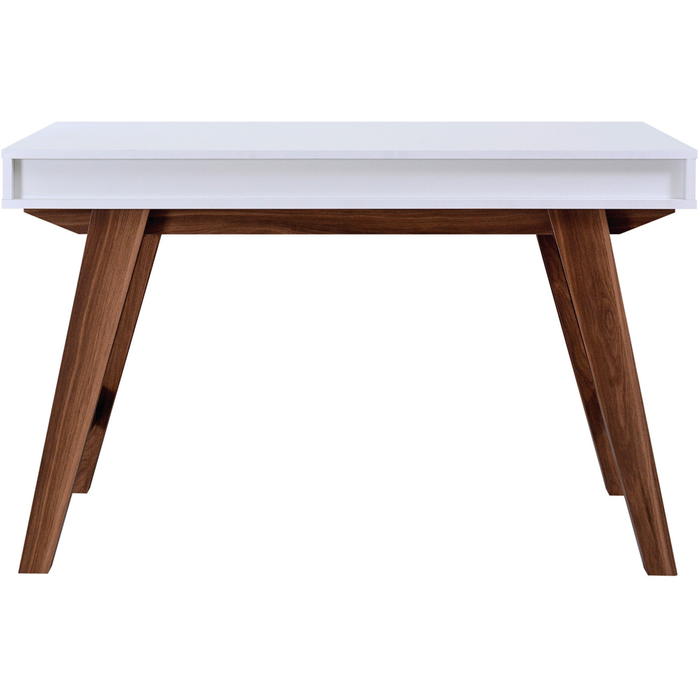 TTAP Florence White and Walnut Effect 2 Drawer Office Computer Desk Image 4