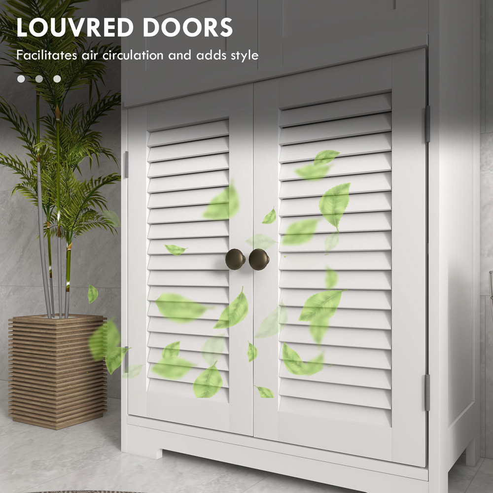 Portland White 2 Door 2 Drawer Bathroom Floor Cabinet Image 7