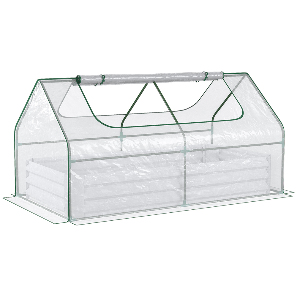 Outsunny Clear Raised Garden Bed Planter with Greenhouse Image 1