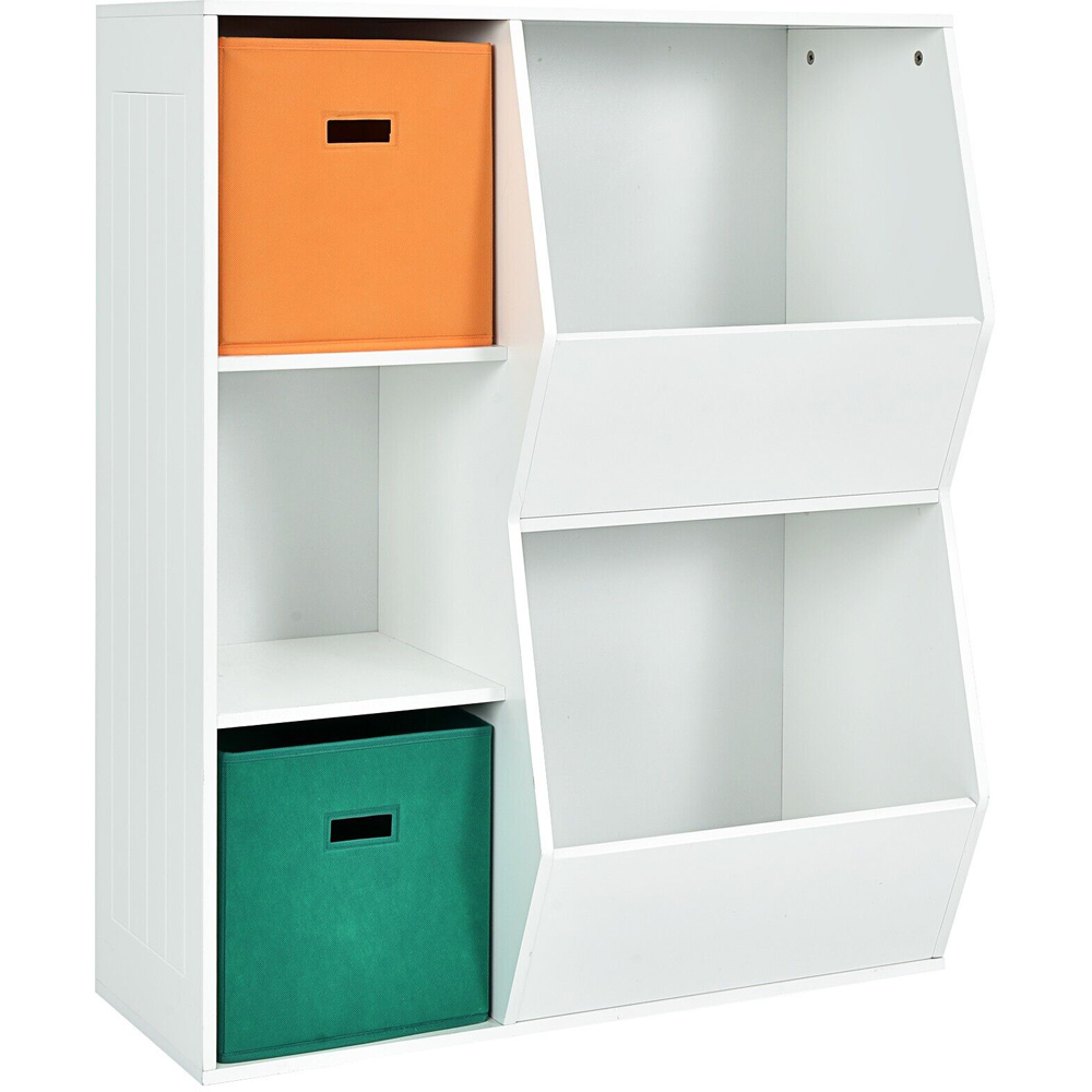 Costway White Kids Storage Cabinet with Baskets Image 2