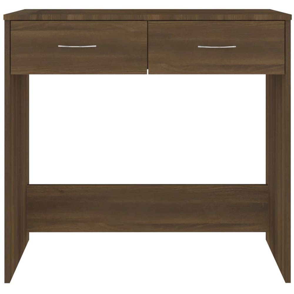 vidaXL 2 Drawer Study Desk Brown Oak Image 4