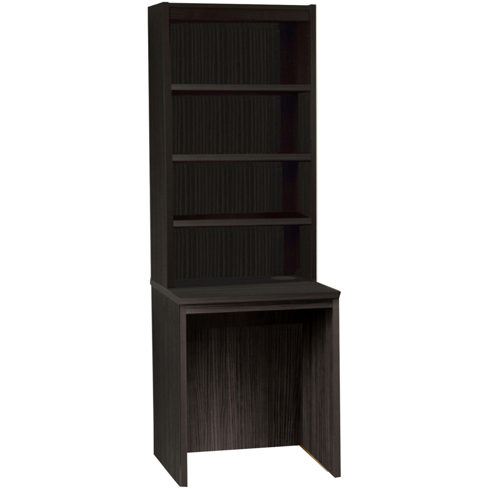 R White Cabinets 4 Shelf Small Laptop Desk with Hutch Black Image 2