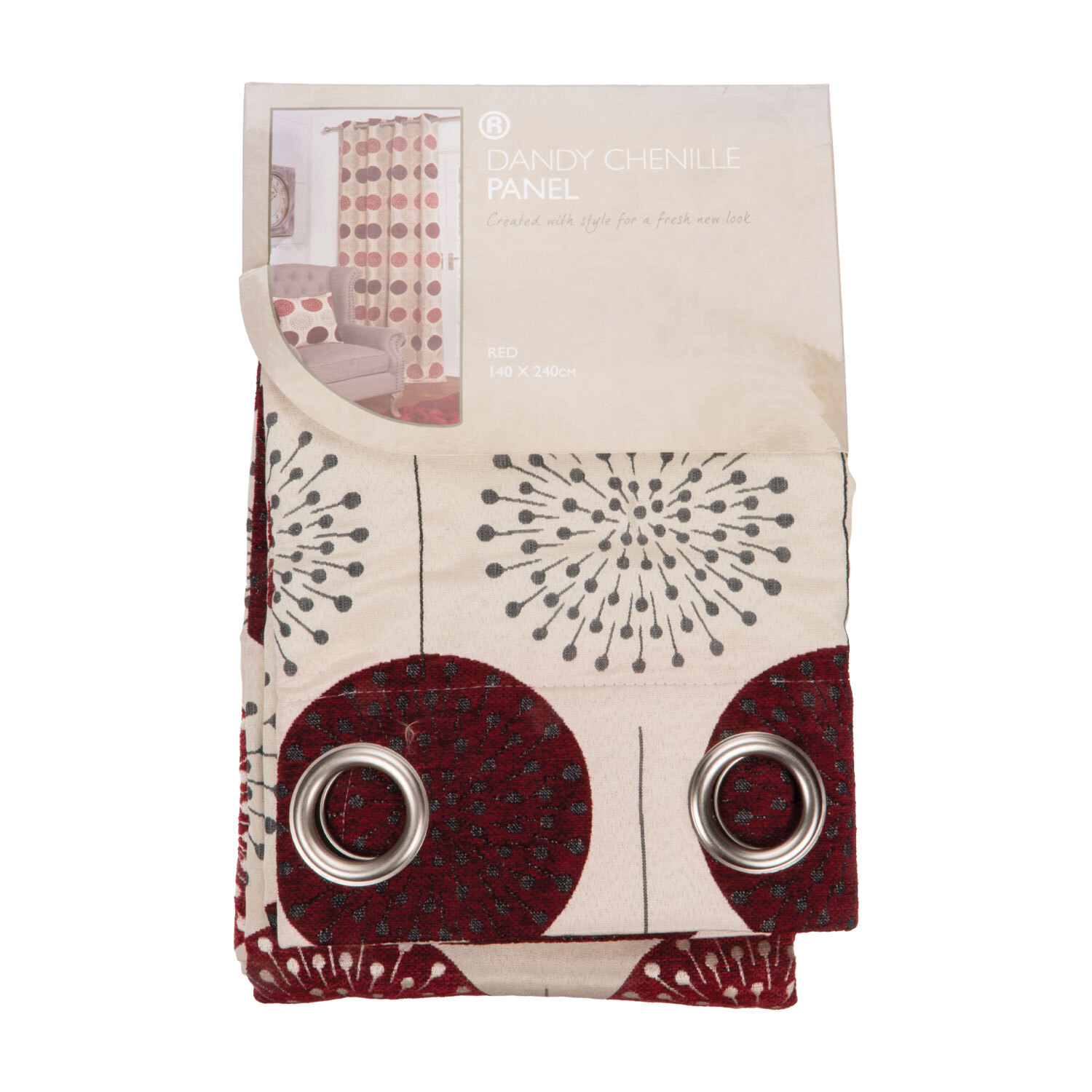 Dandy Chenille Panel  - Red Image