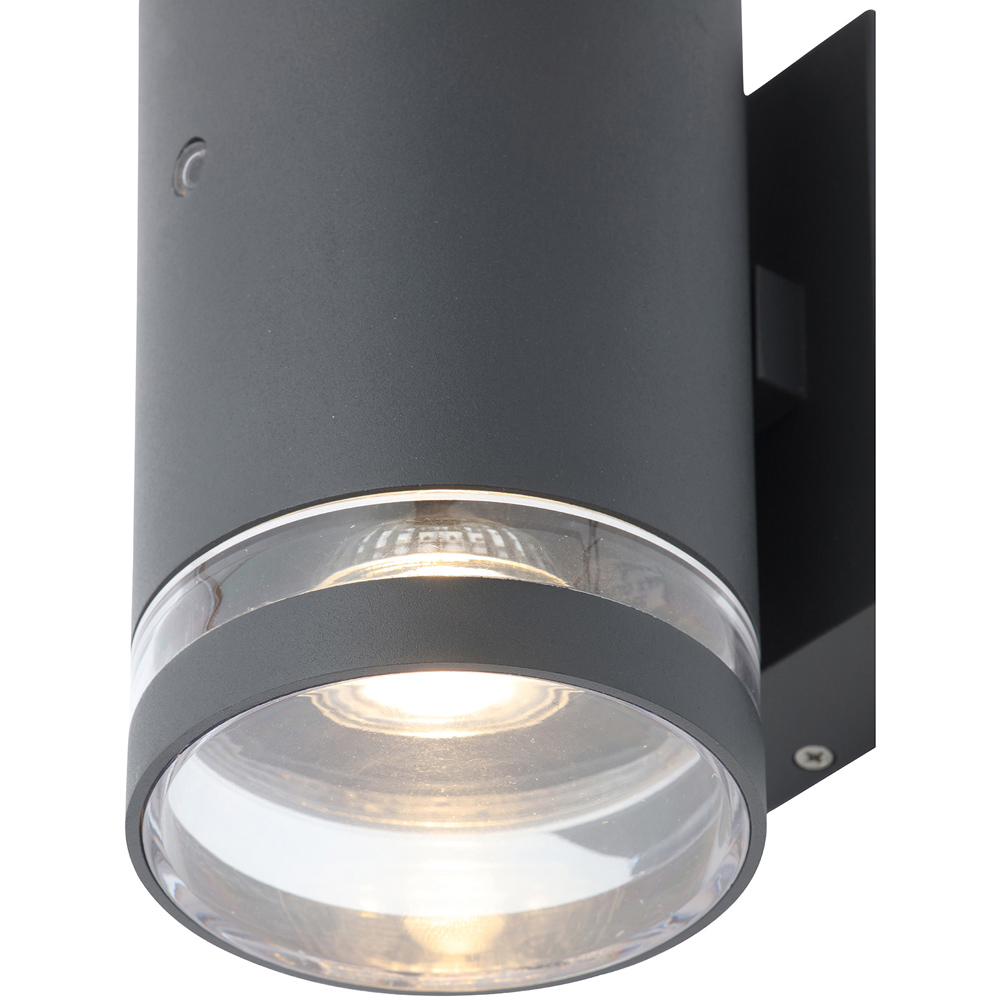 Zink Lens 2 Light Anthracite Photocell Wall Light Image 4