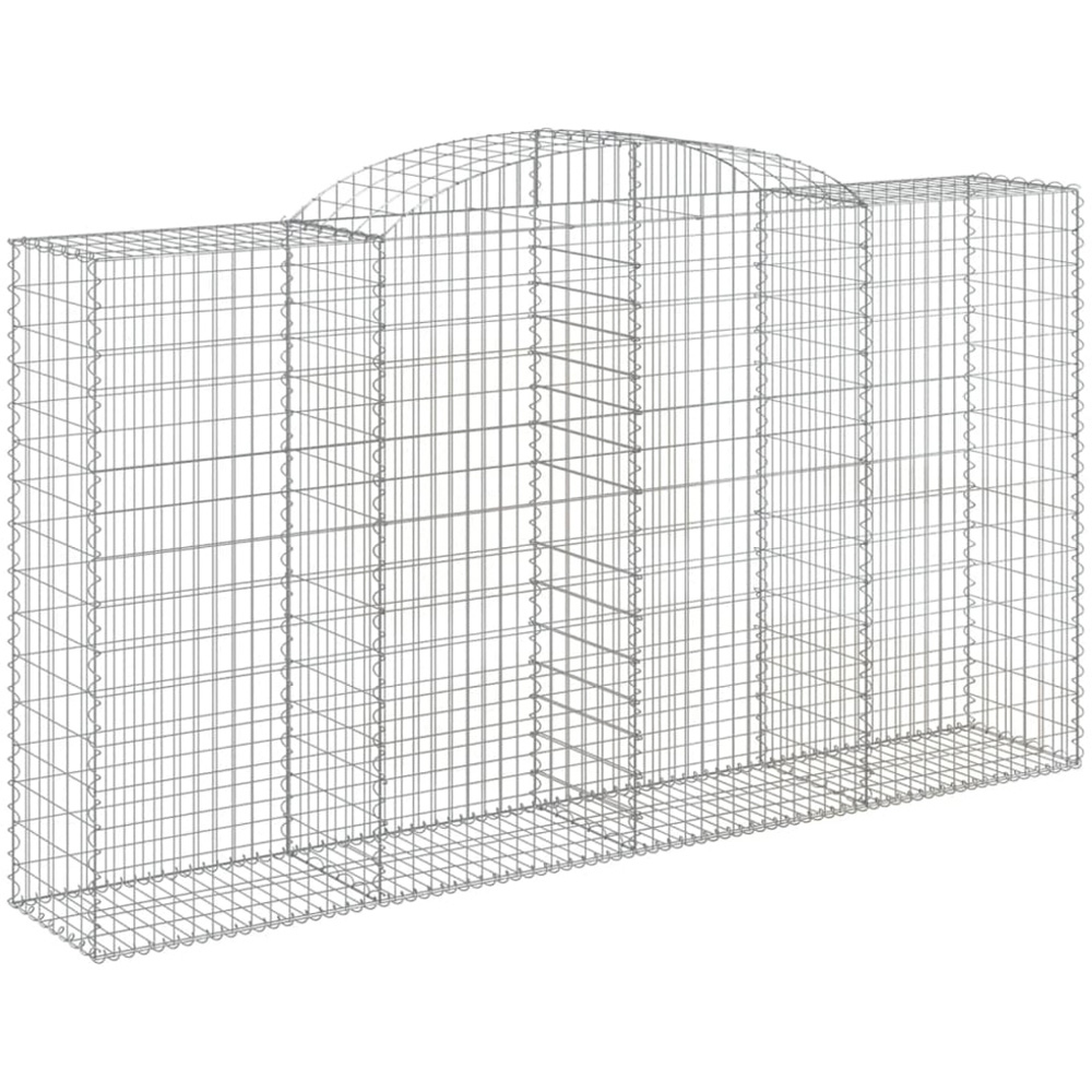 vidaXL Silver Galvanised Iron Arched Gabion Basket 300 x 50 x 160/180cm 12 Pack Image 1