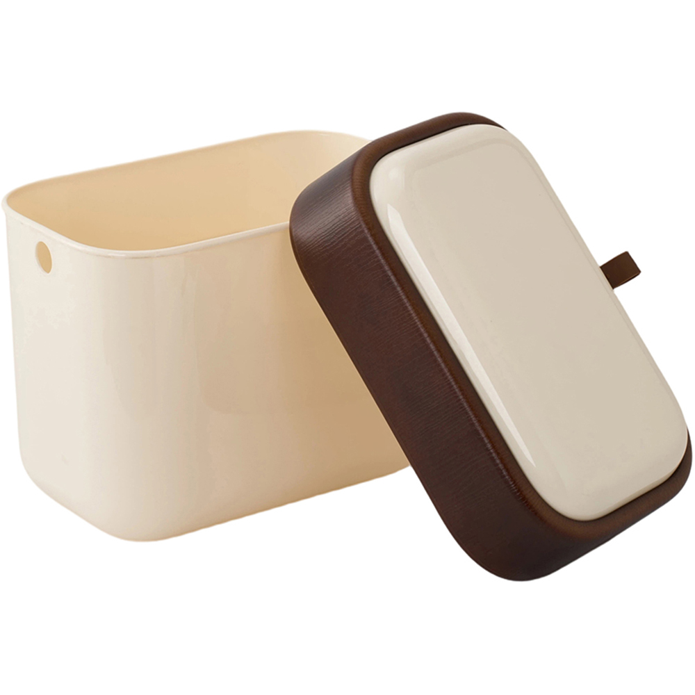 Living and Home Cream White Hanging Kitchen Bin with Lid 7L Image 4