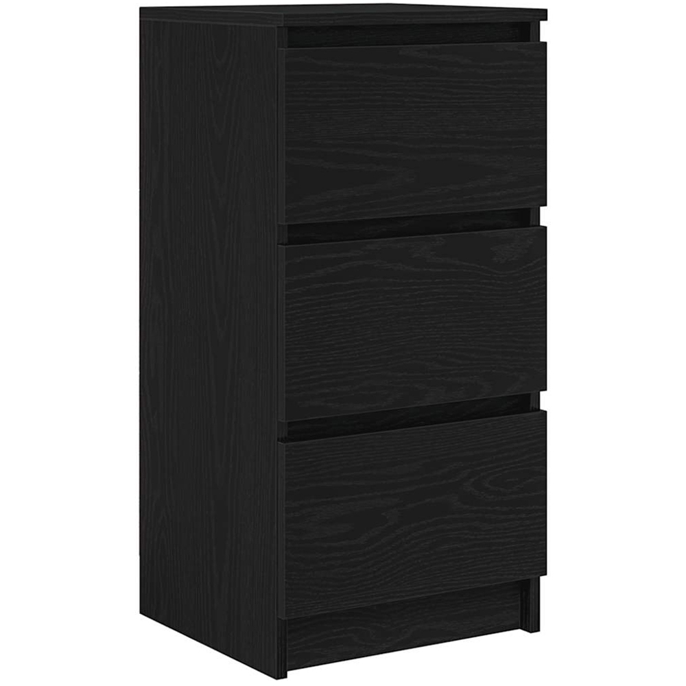 vidaXL 3 Drawer Black Oak Sideboard Image 2