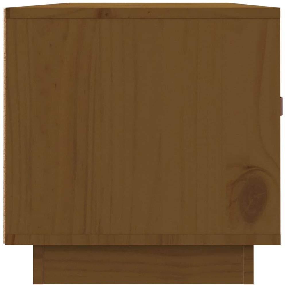 vidaXL 2 Drawer Honey Brown Solid Pine Wood TV Cabinet Image 8