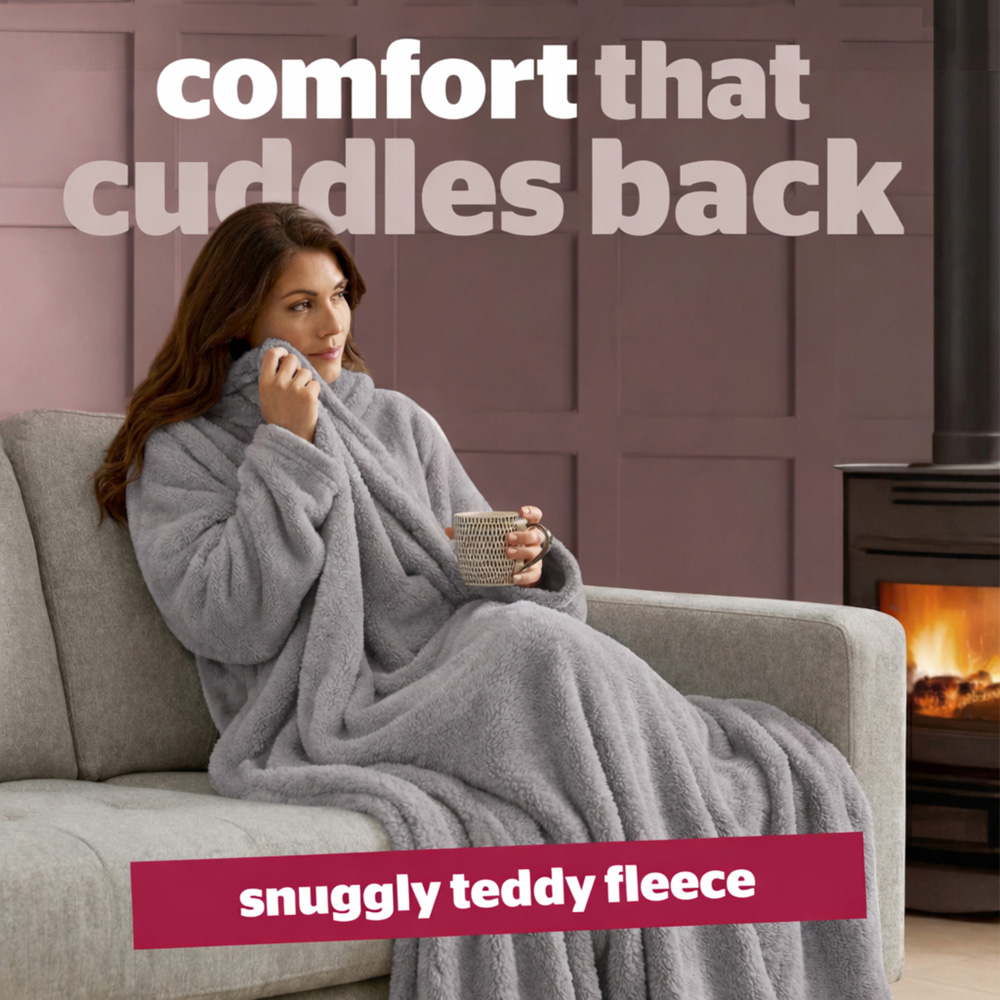 Silentnight Snugsie Sleeved Blanket  - Silver Image 3