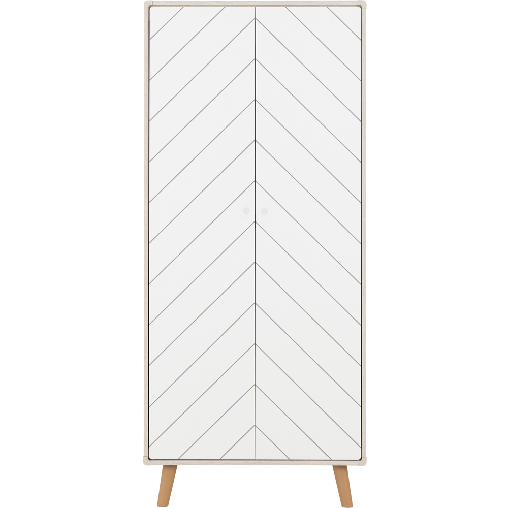 Seconique Dixie 2 Door Dusty Grey and White Wardrobe Image 3