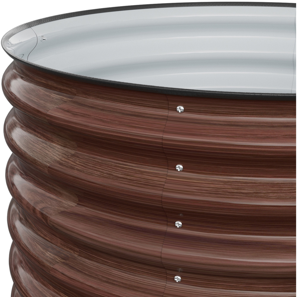 Living and Home Brown Round Metal Raised Garden Bed with Open Bottom 80 x 43cm Image 7
