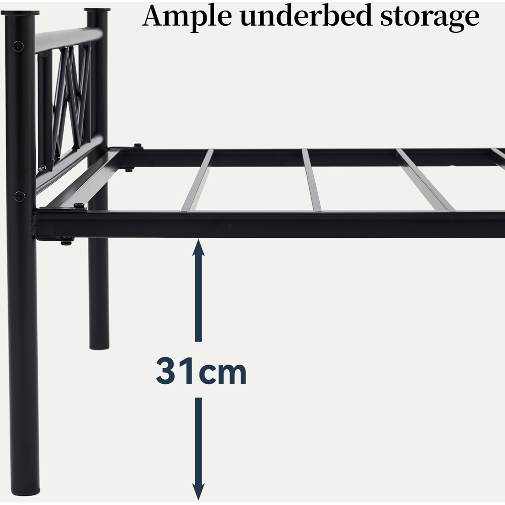 Brooklyn Felix Single Black Metal Bed Frame with Headboard and Footboard Image 7