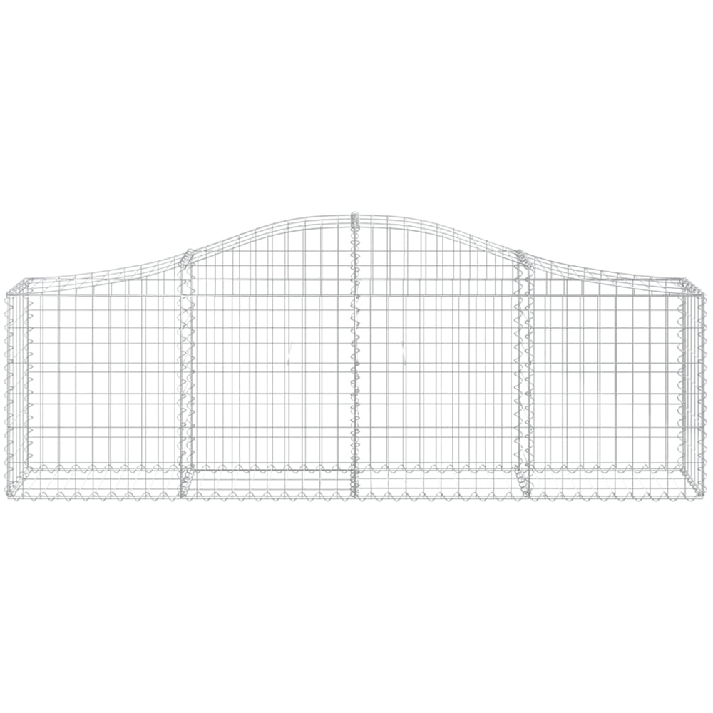 vidaXL Silver Galvanised Iron Arched Gabion Basket 200 x 30 x 60/80cm 18 Pack Image 2