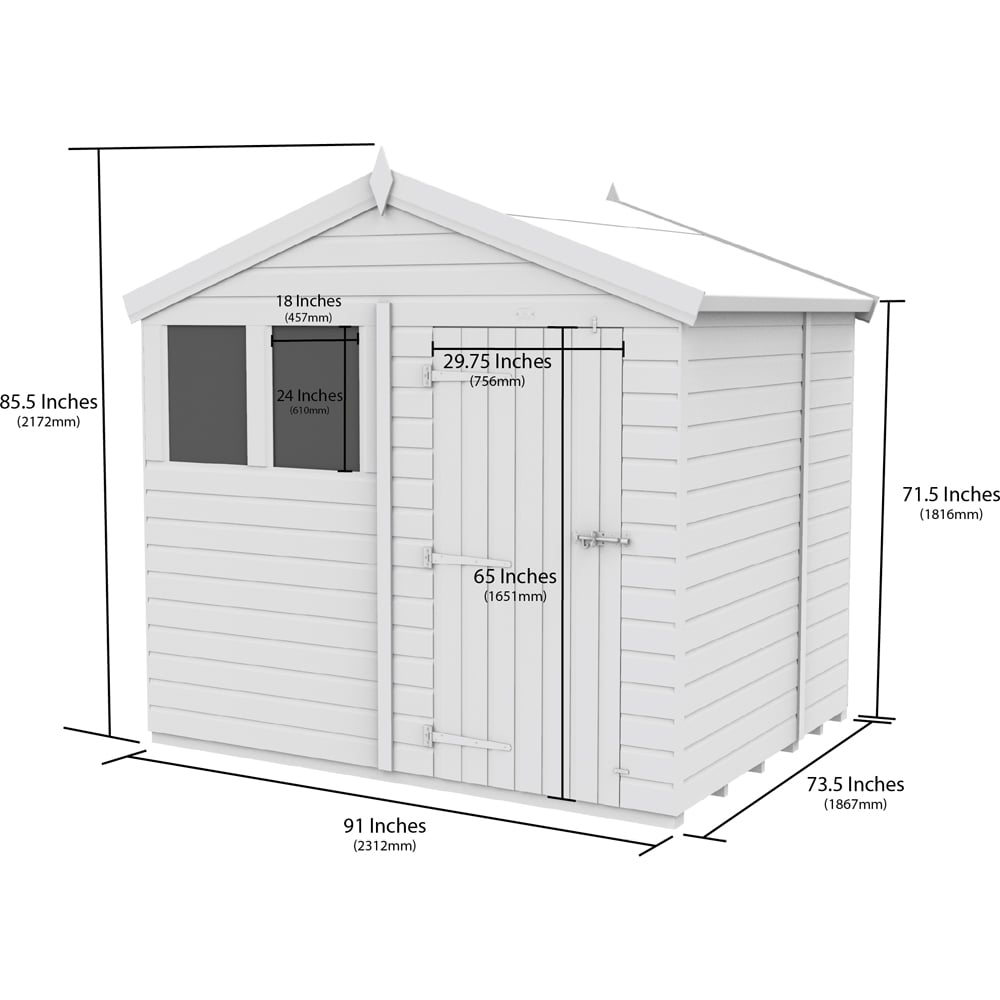 DIY Sheds 8 x 6ft Tongue and Groove Timber Apex Garden Shed Image 9