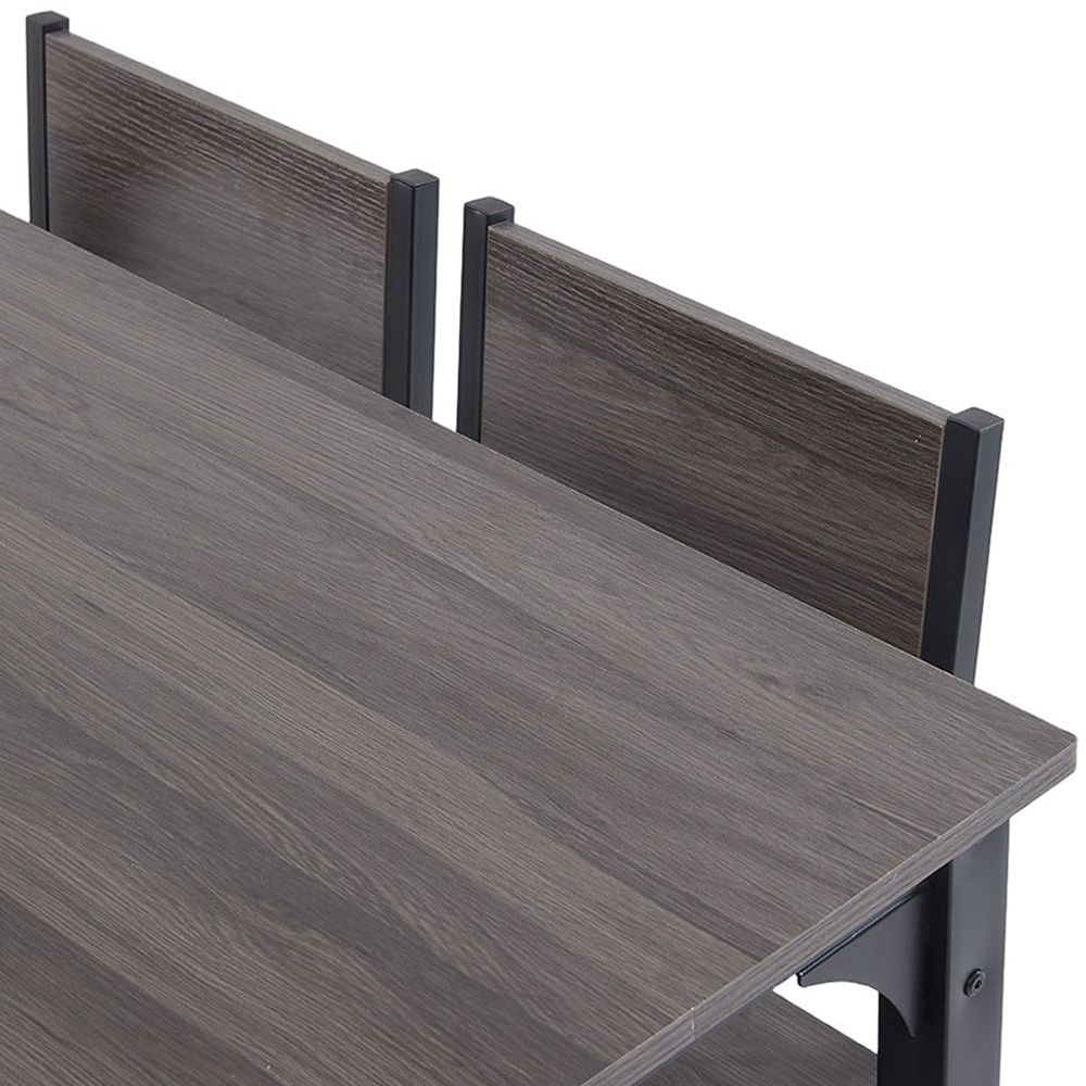 Living and Home 4 Seater Dining Set Black and Grey Image 6