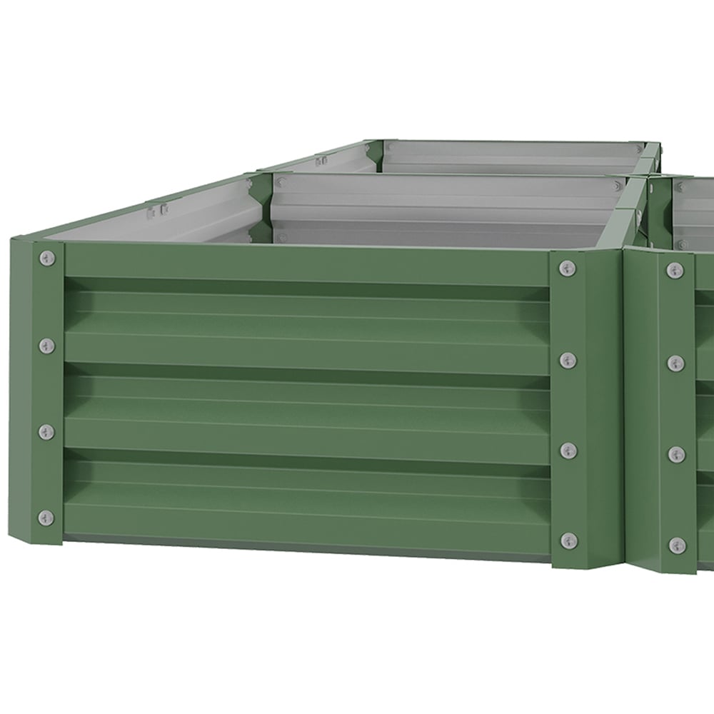 Living and Home Green U Shap Zinc Steel 5 Compartment Raised Garden Bed 243 x 241cm Image 5