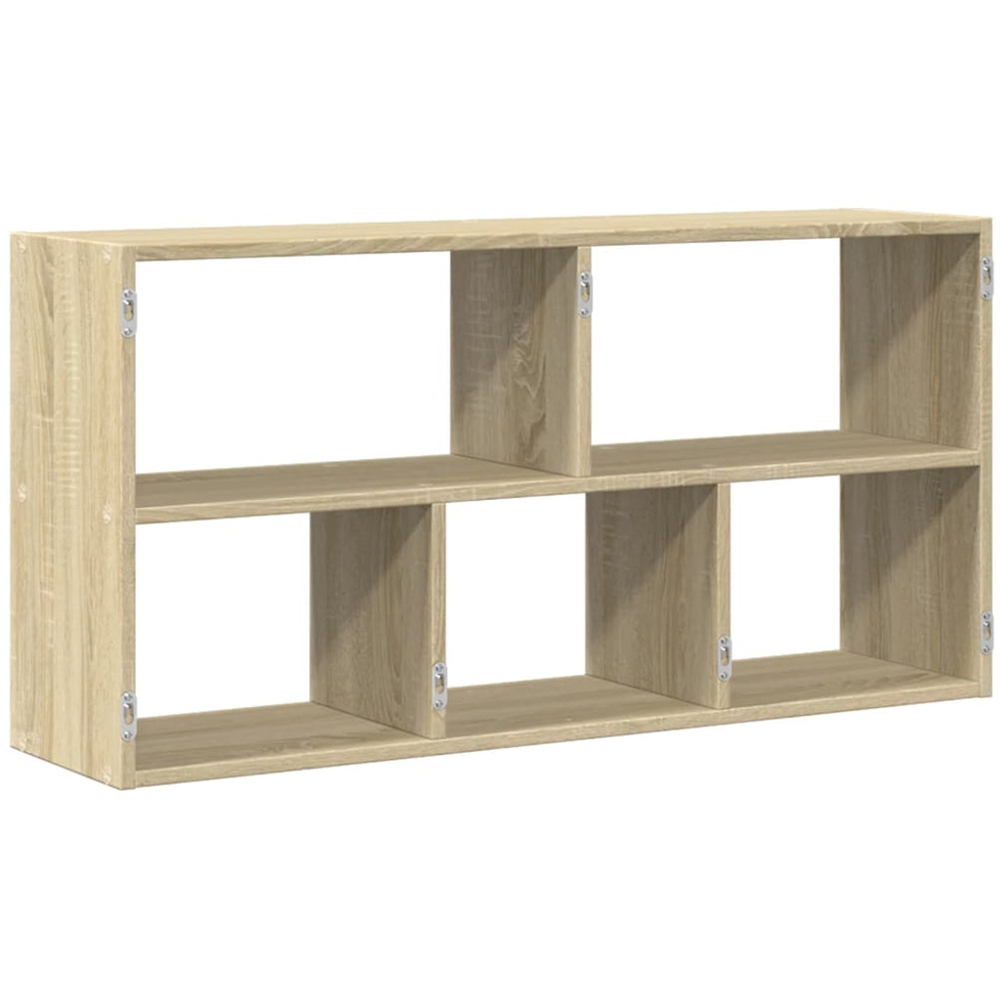 vidaXL 5 Open Shelf Sonoma Oak Wall Shelf Image 5