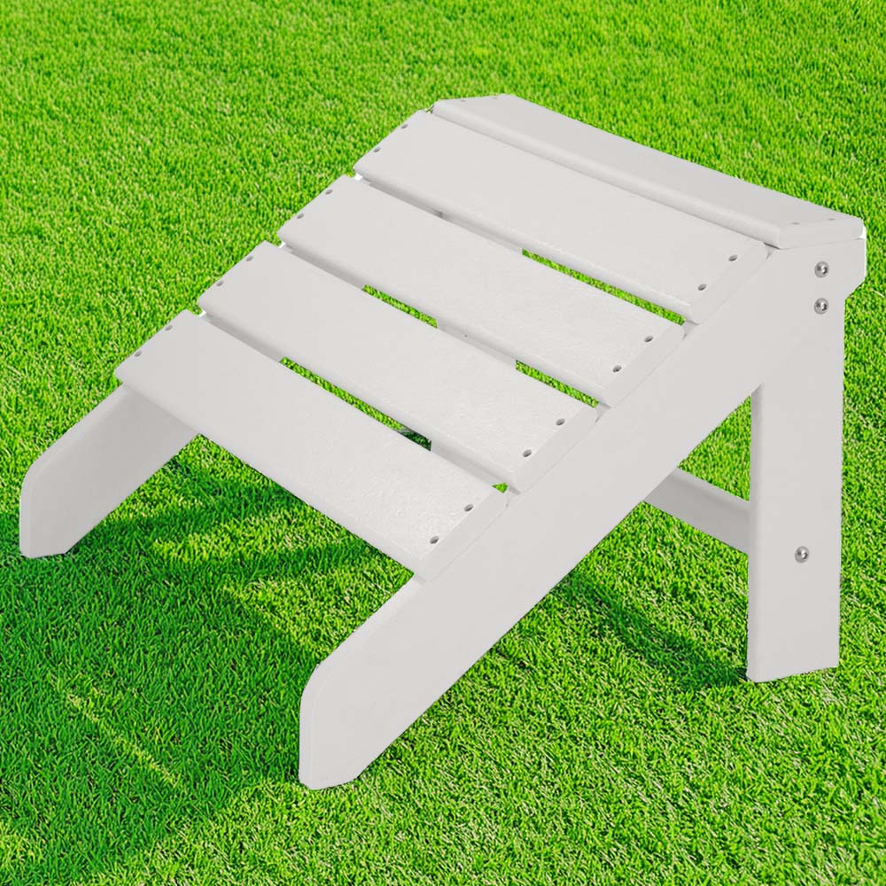 tectake White Weatherproof Footrest for Adirondack Garden Chair Image 1