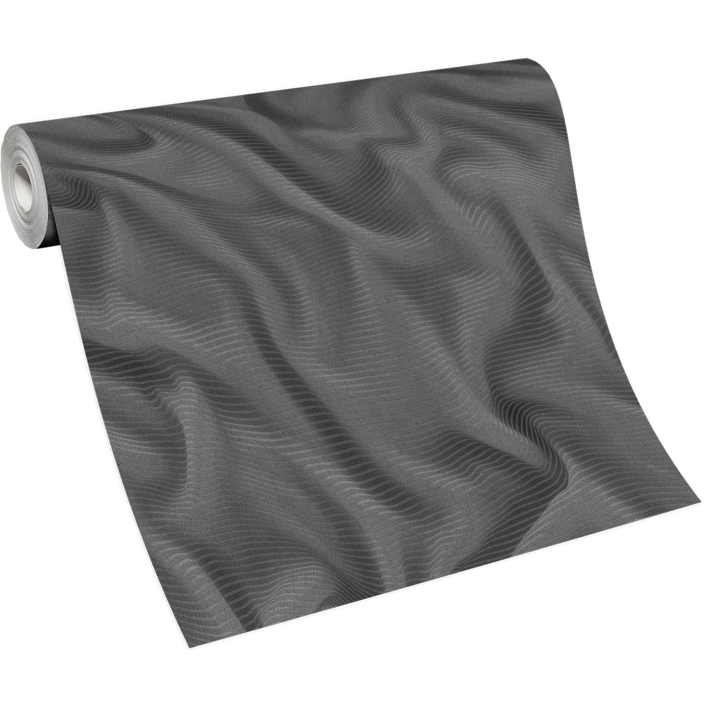 Erismann Silk Effect Glamourous Black Non-Woven Wallpaper Image 2
