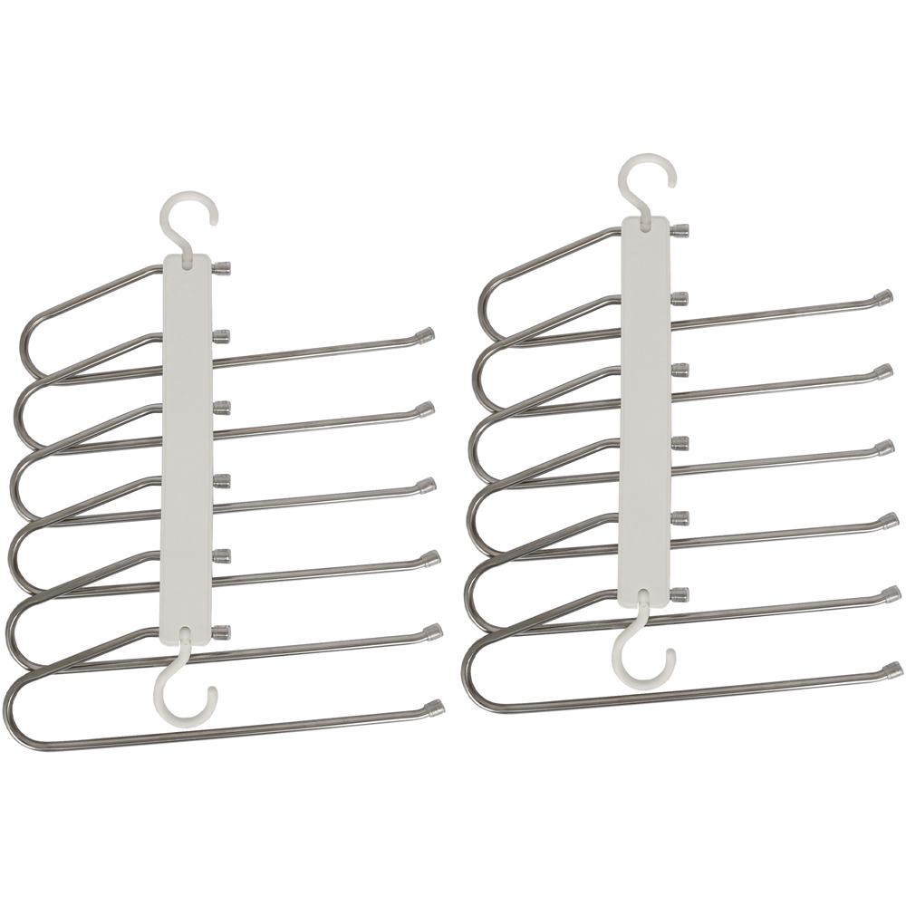 Harbour Housewares 6-in-1 White Space-Saving Trouser Hanger Image 3