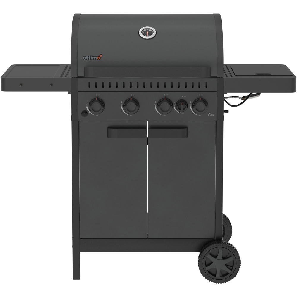 Ottimo 350 4 Burner Matt Grey and Black Gas BBQ with Side Burner Image 3