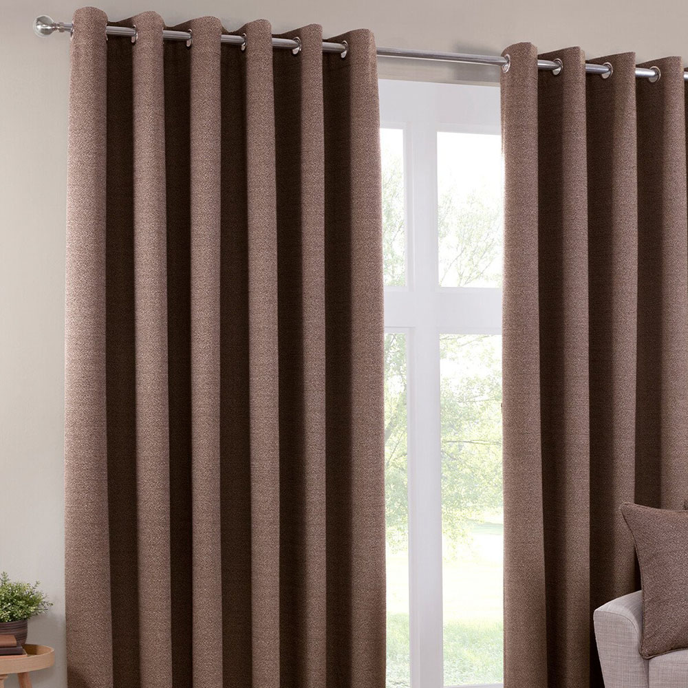 Crofton Eyelet Curtain - Chocolate / 183cm / 168cm Image 5