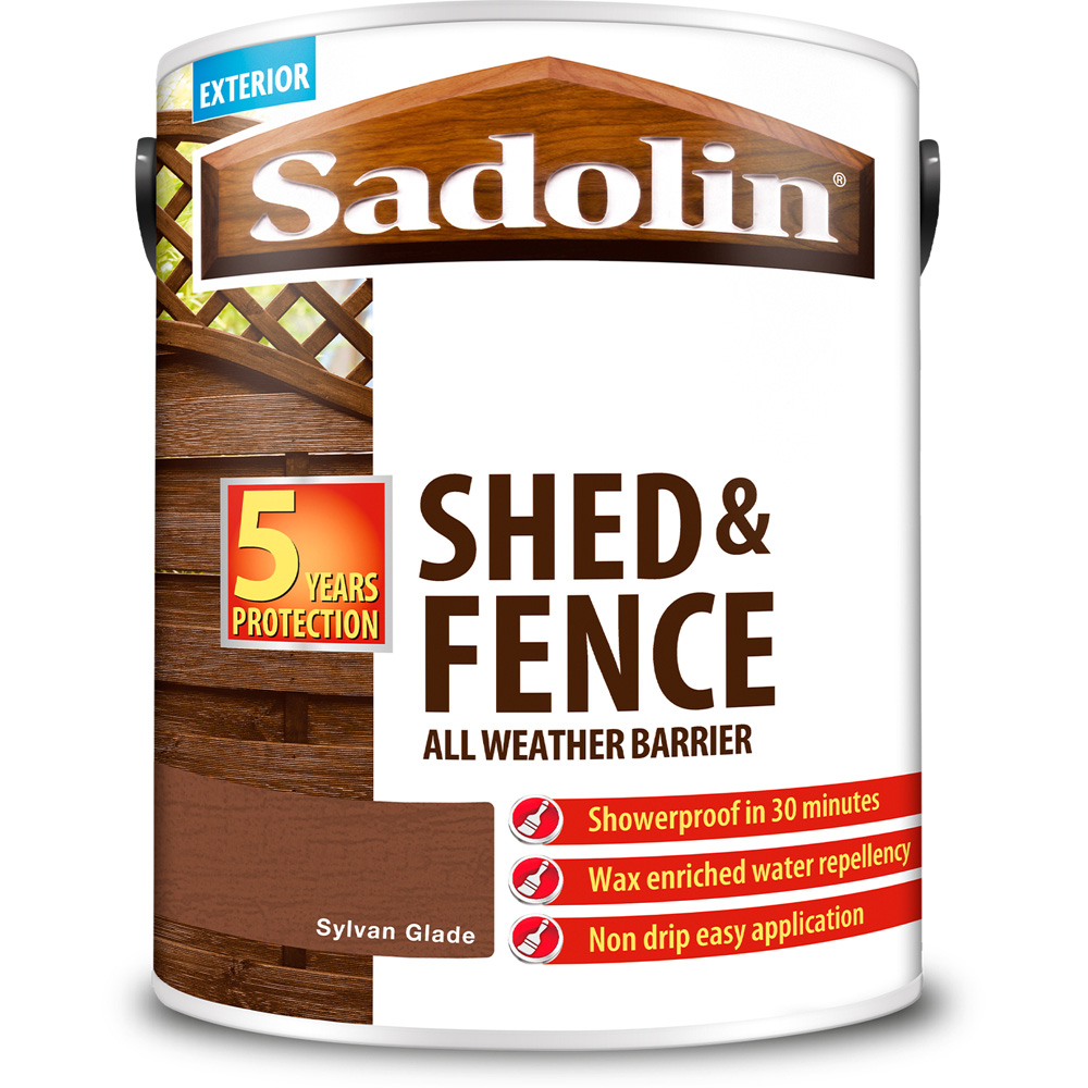 Sadolin Shed and Fence Protection Woodstain Sylvan Glade 5l Image 2