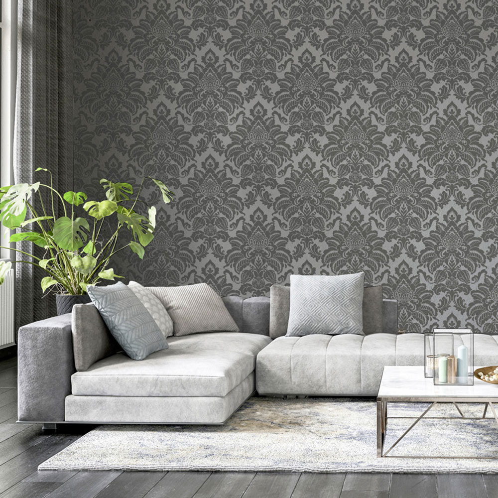 Arthouse Glisten Gunmetal Grey Wallpaper Image 5
