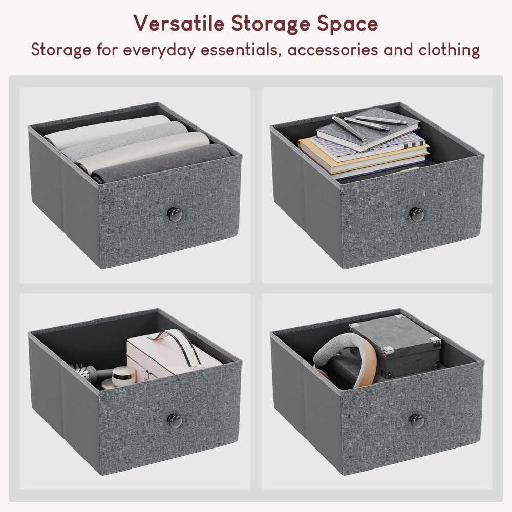 Vida Designs Chorley 4 Drawer Grey and Black Fabric Chest of Drawer Image 6