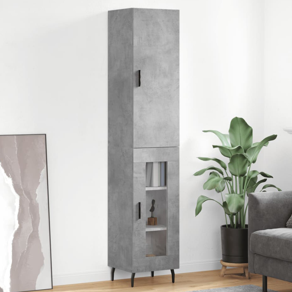 vidaXL 2 Door Concrete Grey Highboard Image 1