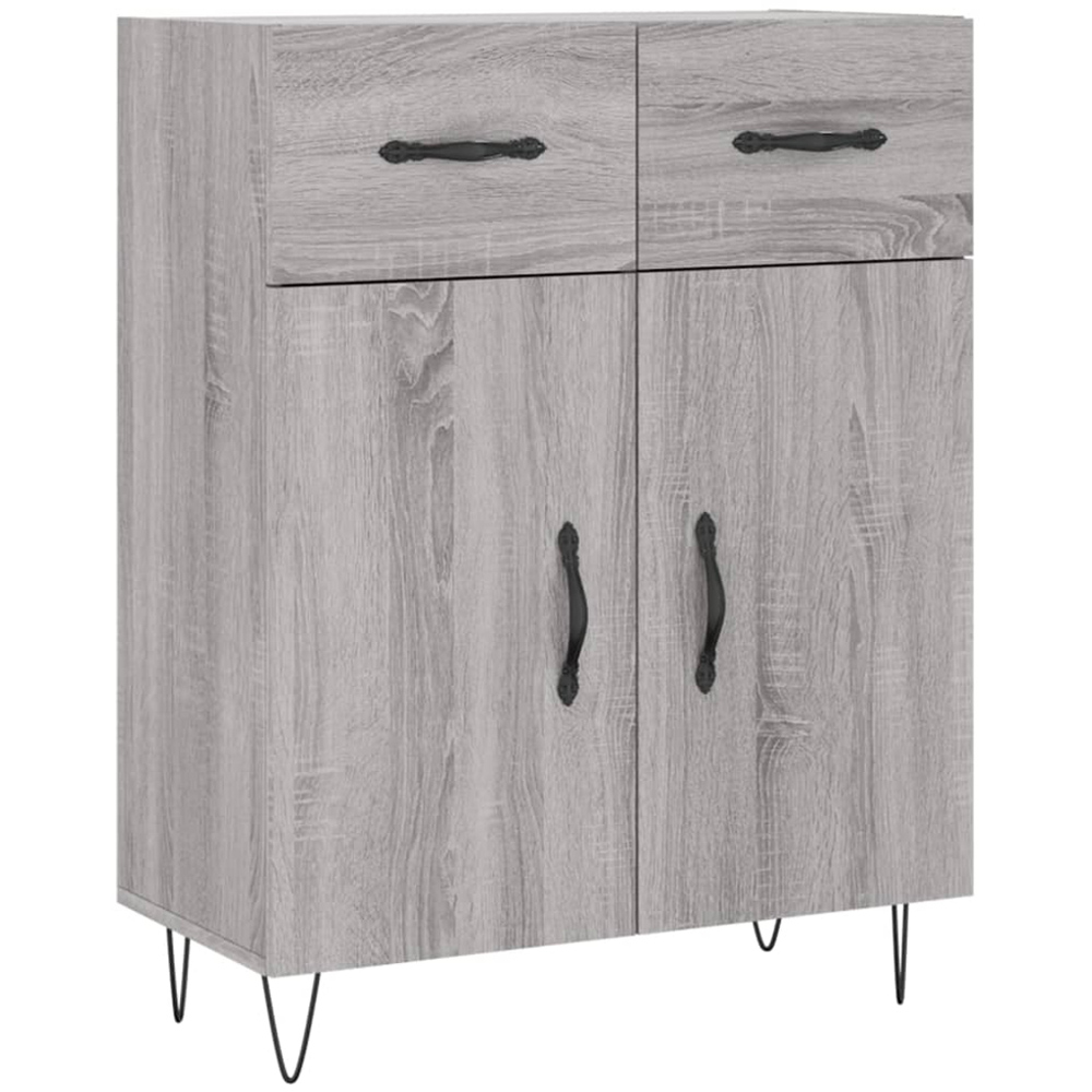 vidaXL 2 Door 2 Drawer Grey Sonoma Sideboard Image 2