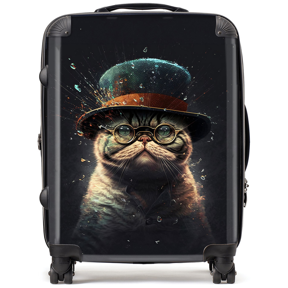 Warren Reed Designer Large Splashart Shorthair Cat Suitcase Image 1