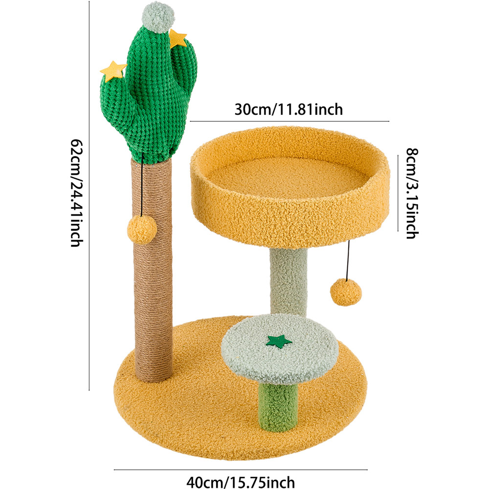 H&O Direct Cactus Cat Tree with Sisal Scratching Post Image 6