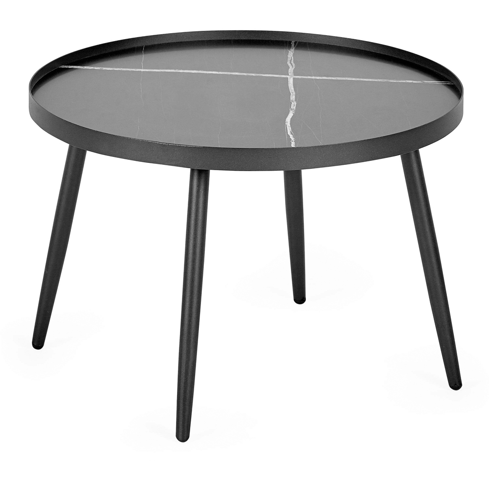 Julian Bowen Nolan Black Marble Effect Round Nest of Tables Set of 2 Image 4