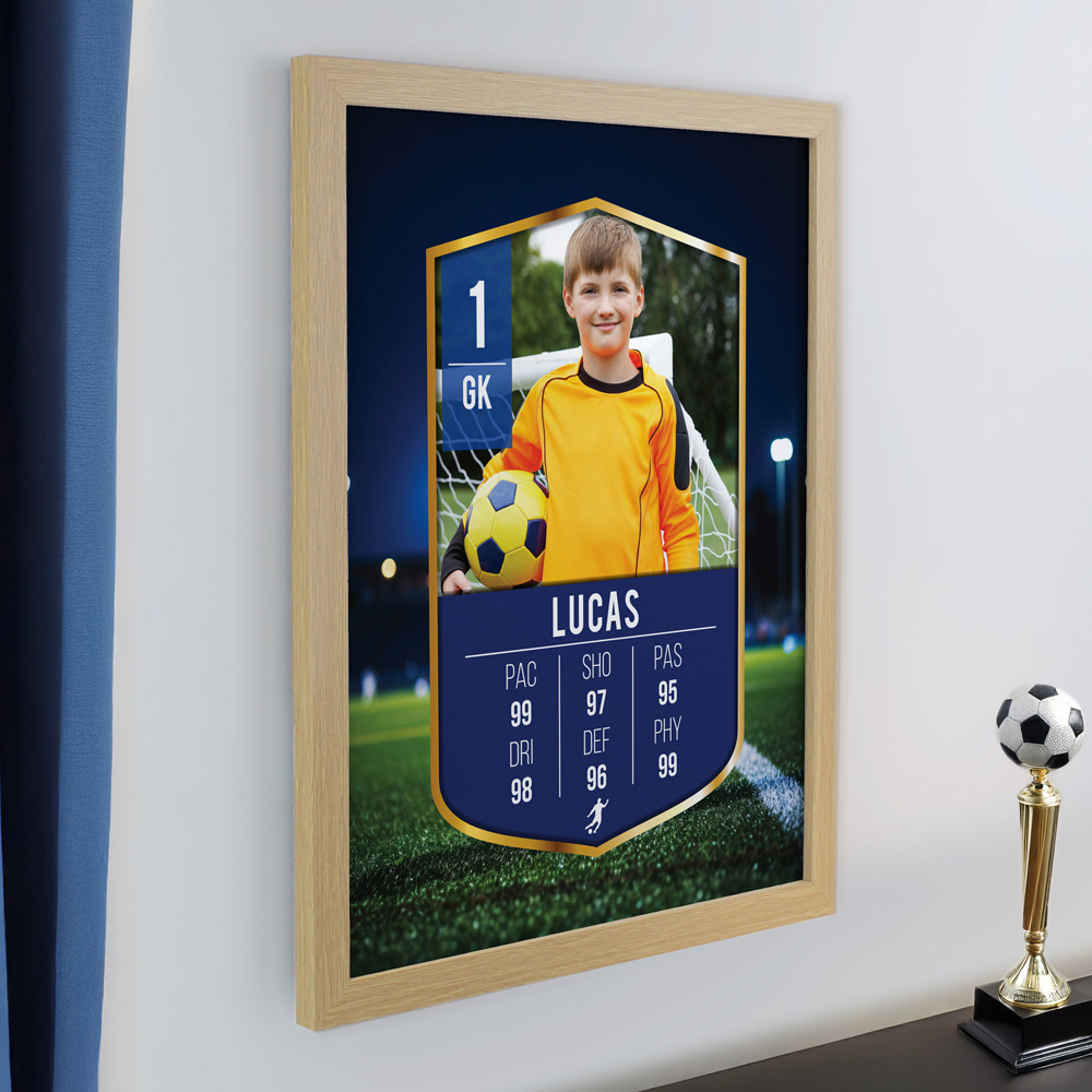 Personalised Memento Company Personalised Photo Upload Football Card Oak Poster Frame 12 x 15 inch Image 3