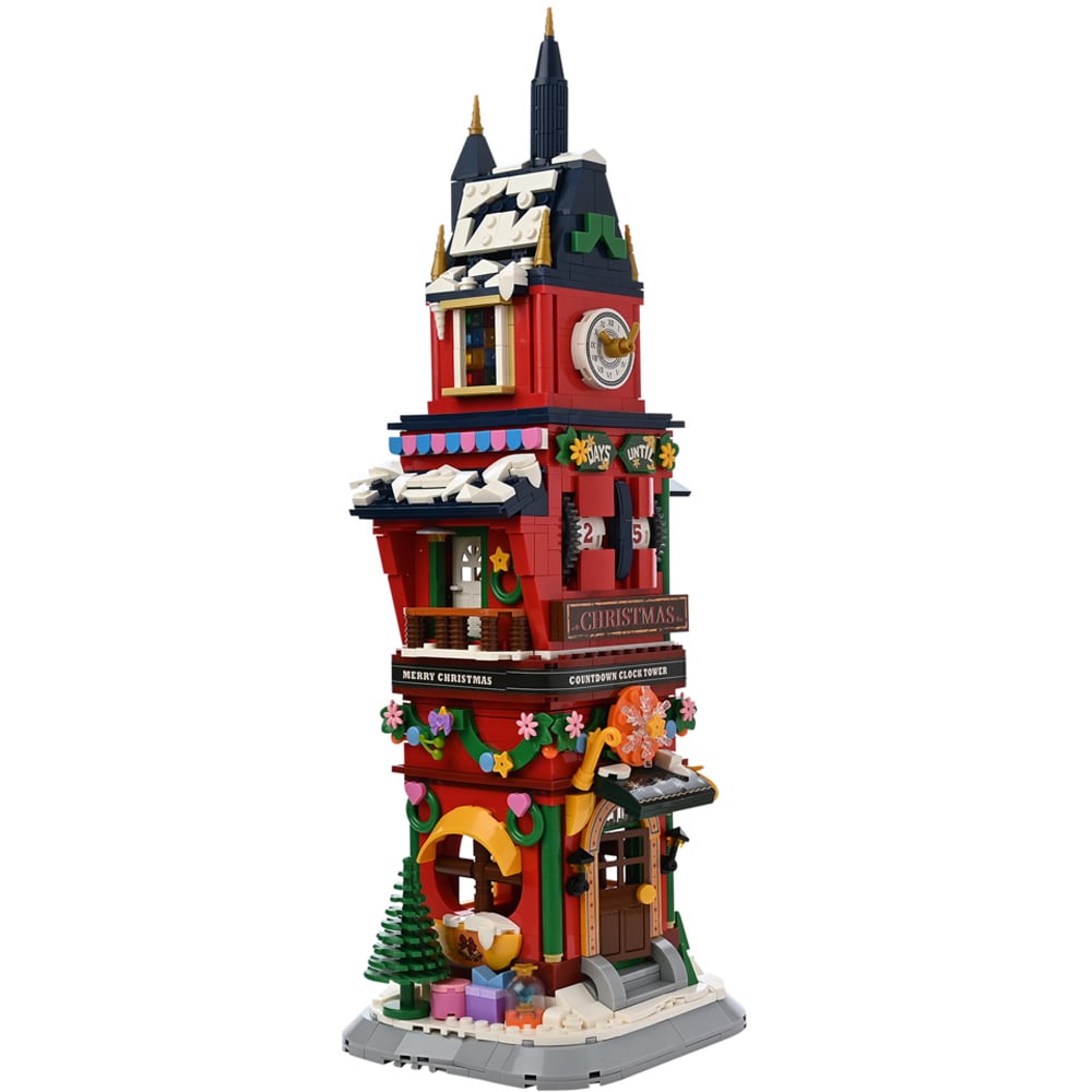 The Seasonal Gift Co. Toy Shop 1084 Piece Kids Christmas Clock Tower Brick Building Set Image 2