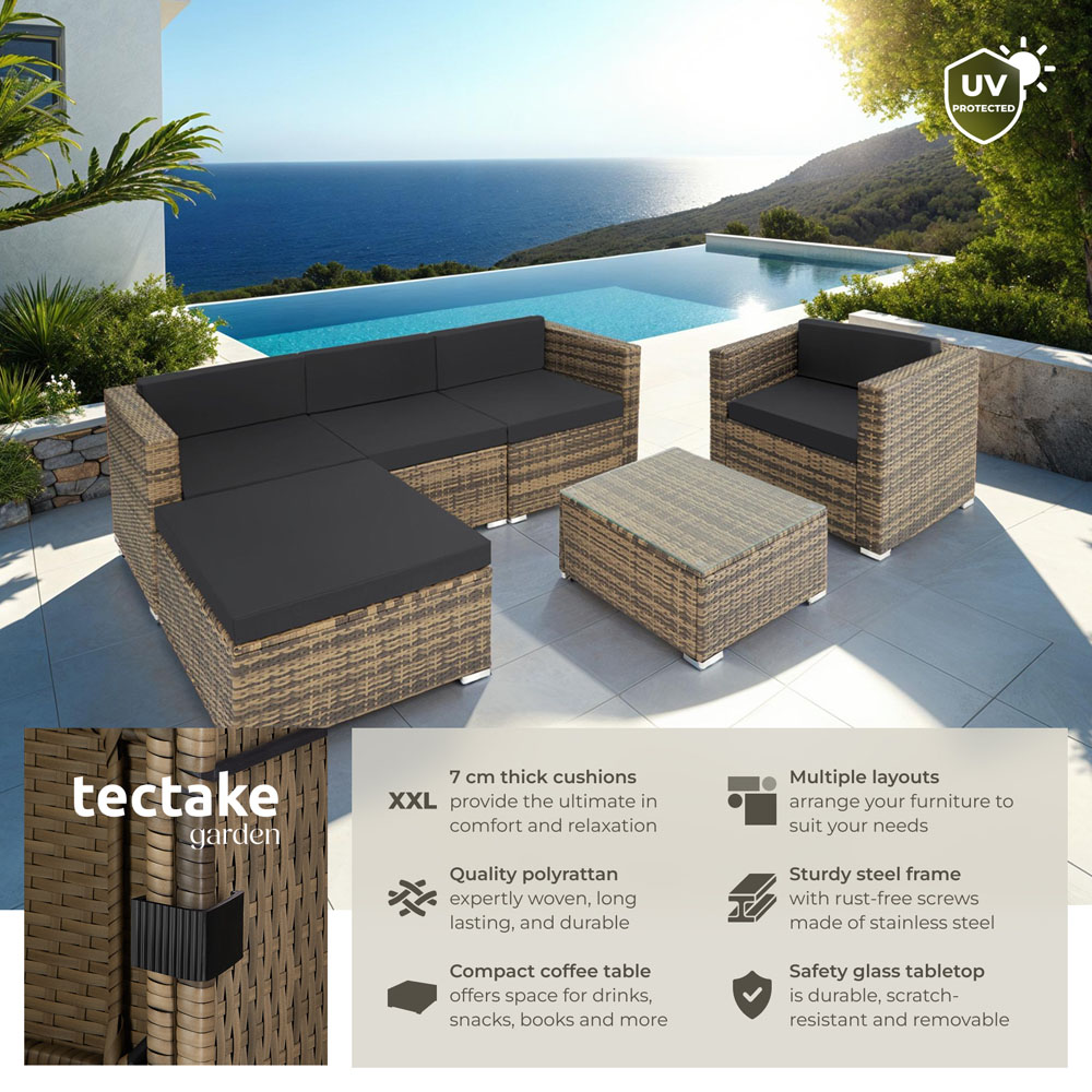 tectake Milan Nature Garden Furniture Set Image 6