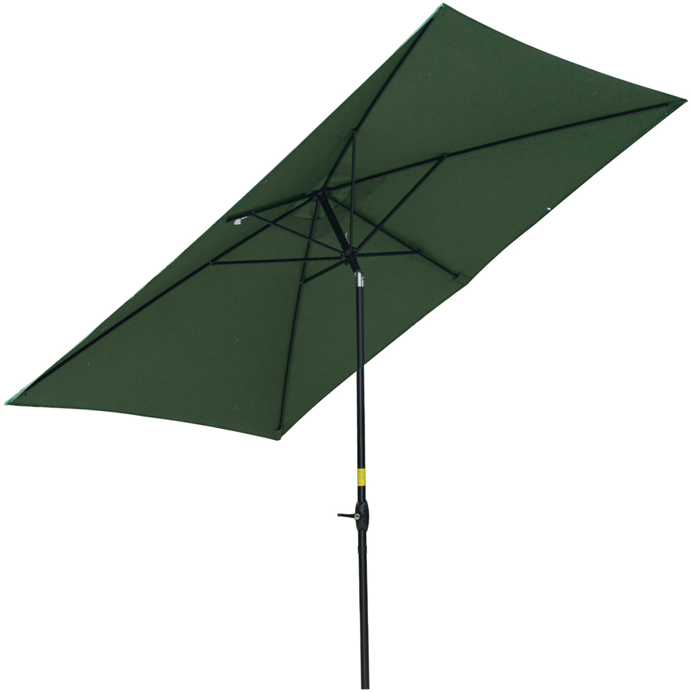 Outsunny Green Crank and Tilt Parasol 2 x 3m Image 1