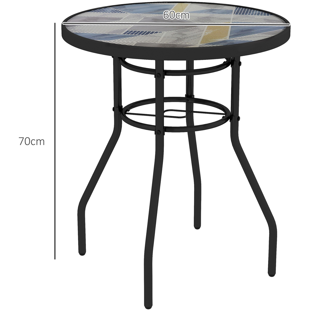 Outsunny Tempered Glass Top Garden Table Multicolour Image 8