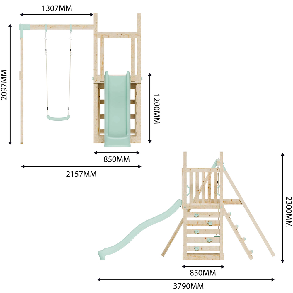 Mercia Mountain Climbing Frame Play Tower with Slide and Swing Image 9