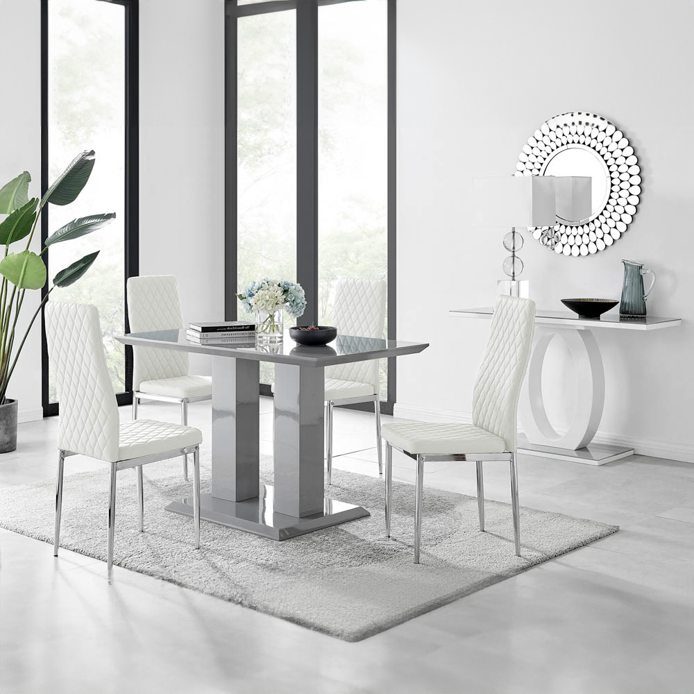 Furniturebox Molini Valera 4 Seater Dining Set White Image 8