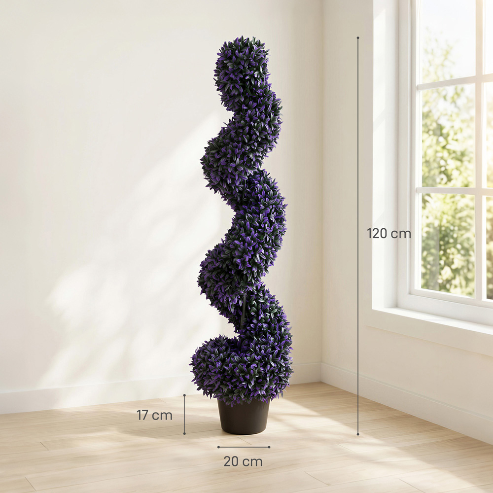 HOMCOM Artificial Boxwood Spiral Topiary Tree 120cm 2 Pack Image 9