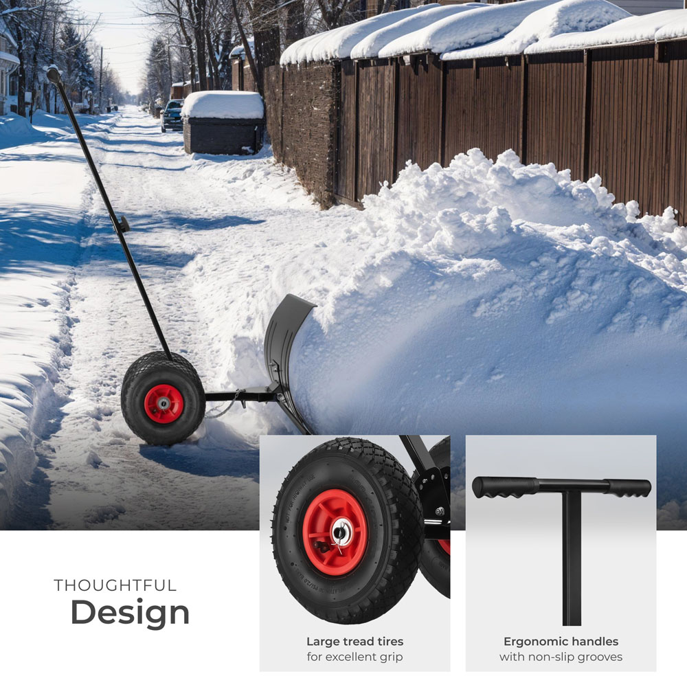 tectake Height Adjustable Snow Shovel on Wheels Muttler Image 3
