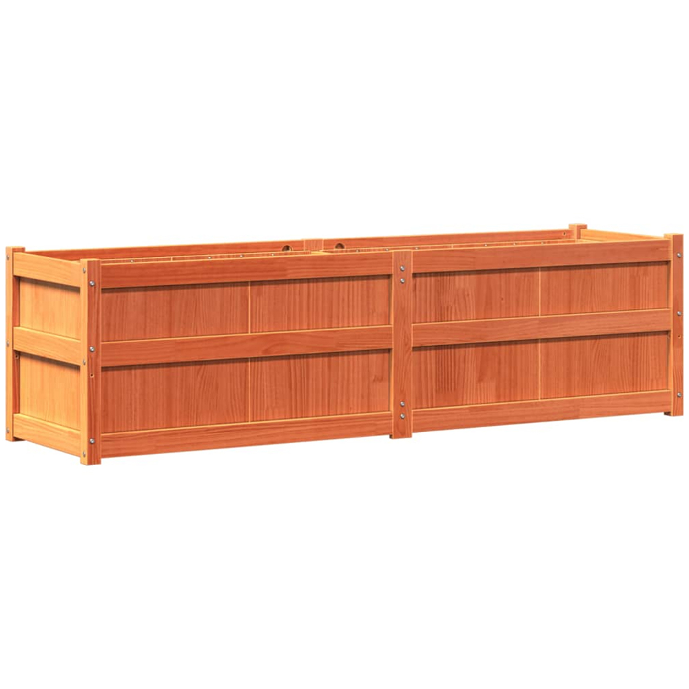 vidaXL Wax Brown Solid Pine Wood Garden Planter 180 x 50 x 50cm Image 1