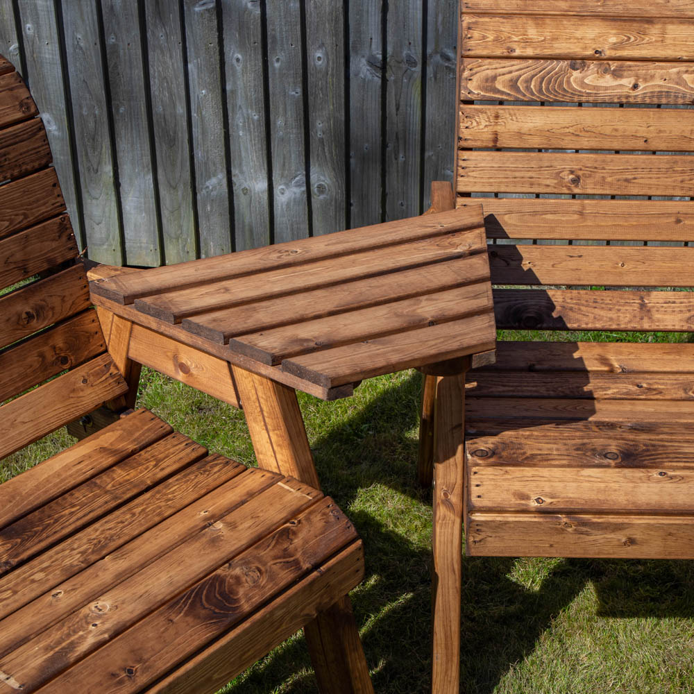 Samuel Alexander 2 Seater Chunky Rustic Wooden Garden Loveseat with ...