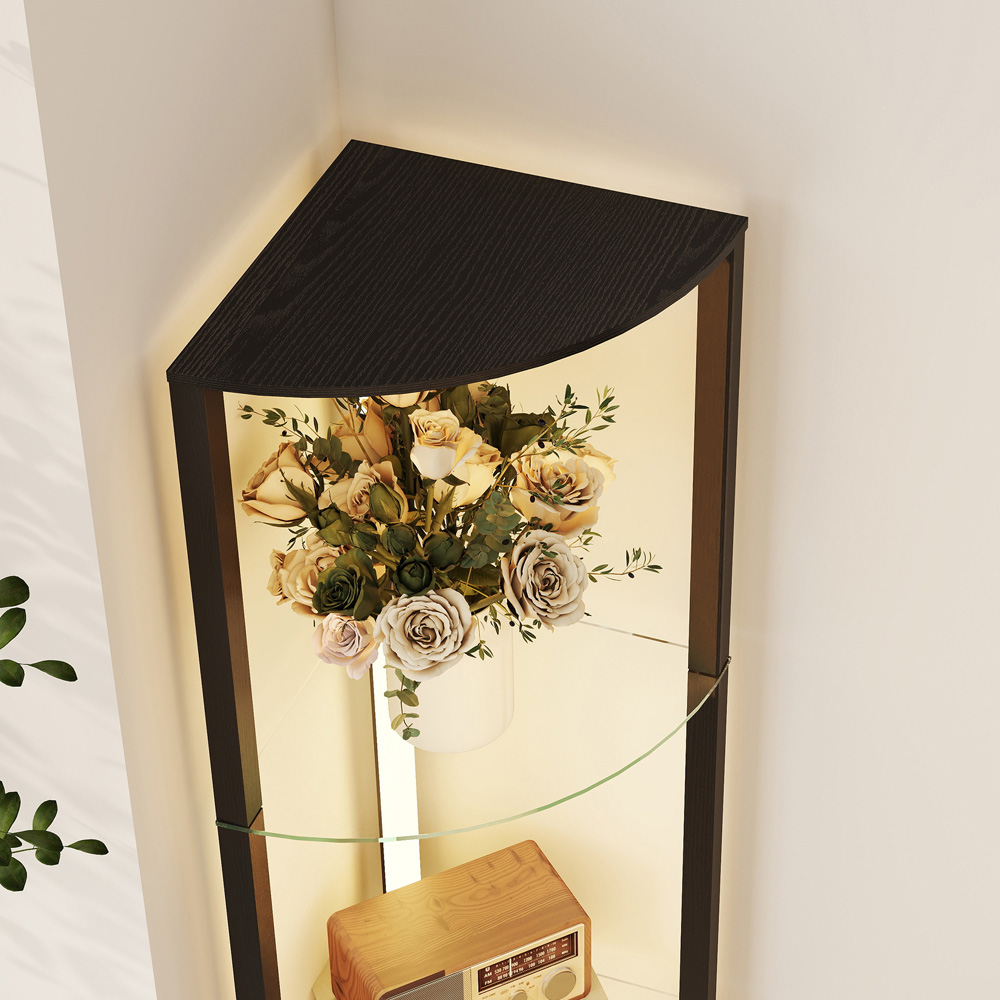 HOMCOM 4 Shelf Corner Dimmable LED Floor Lamp with Foot Switch Image 5