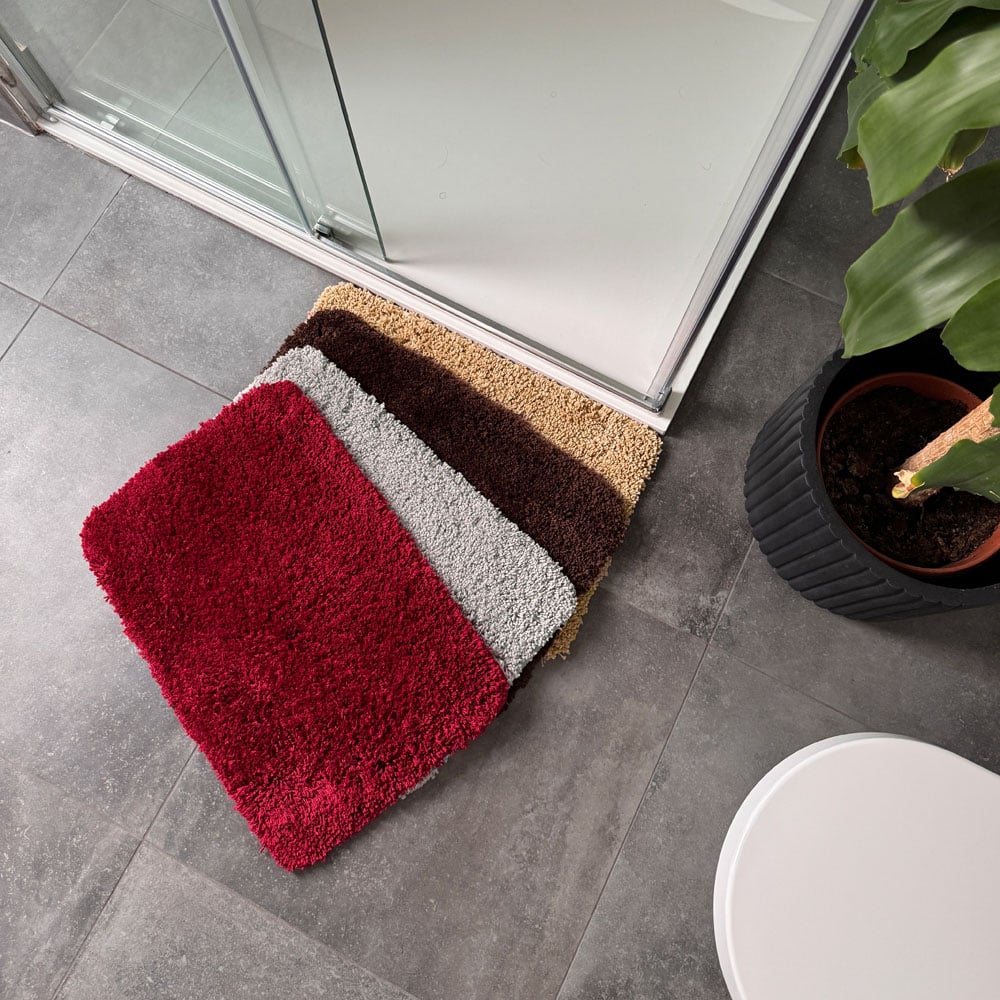 Allure Bath Fashions Light Grey Microfibre Shaggy Bath Mat 40 x 60cm Image 5