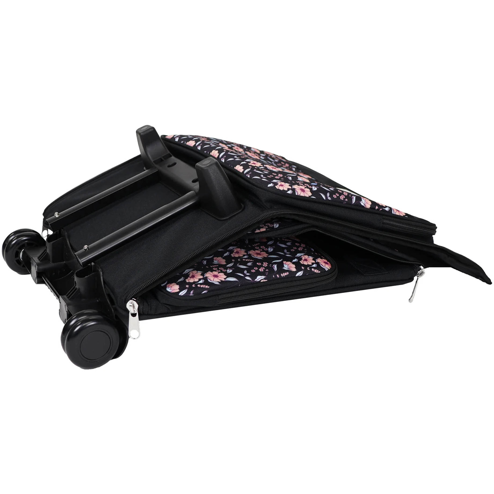Everything Mary EVM12737-12 Black Floral Rolling Tote Bag 35.6 x 21.6 x 38.7cm Image 5